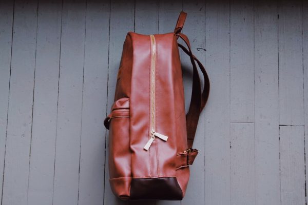 Brown Faux Leather Backpack on Sale