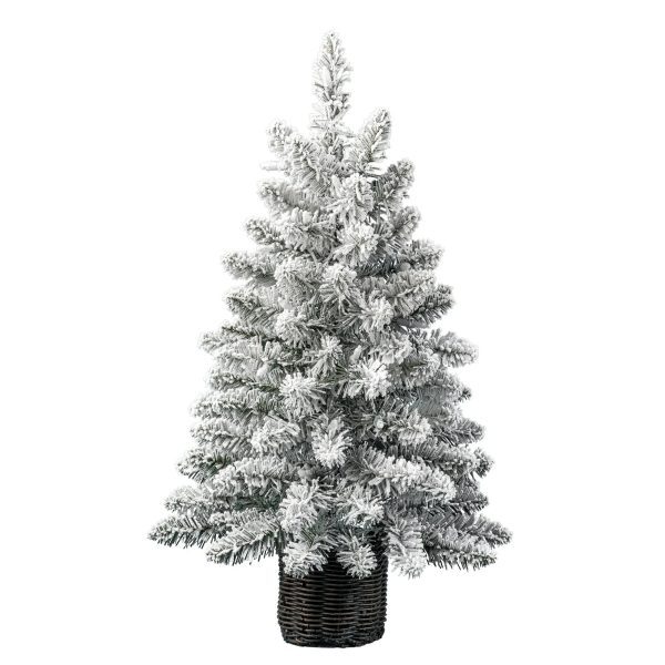 24 in Pre-Lit Cooper Flocked Spruce Artificial Christmas Tree with 35 Clear LED Lights and Stand, by Holiday Time Supply