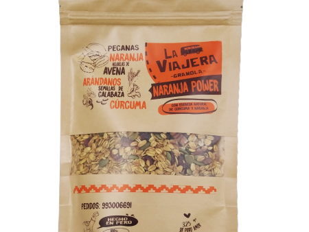 Granola Artesanal Pecanas, Naranja, Hojuelas de avena, Arándanos, Semillas de calabaza, Curcuma, Miel de caña 325g Fashion