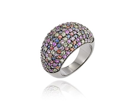 MCL Design Sterling Silver Stack Ring With Mixed Berry Sapphires Sale