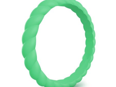 Braided Stackable Silicone Ring - Trailside Green Online Sale