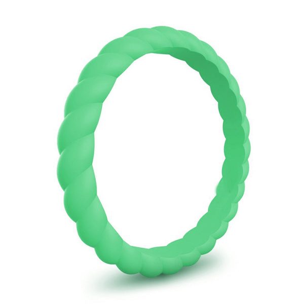 Braided Stackable Silicone Ring - Trailside Green Online Sale