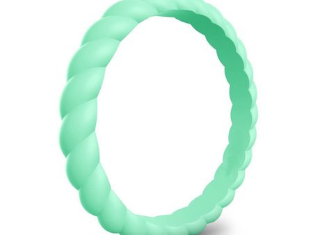 Braided Stackable Silicone Ring - Meadow Mint For Sale