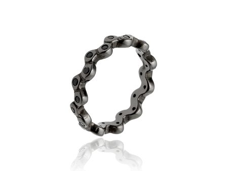 MCL Design Black Spinel Slim Band Stacking Ring Sale