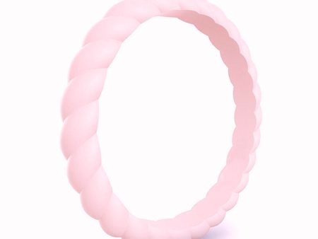 Braided Stackable Silicone Ring - Sakura Pink Discount