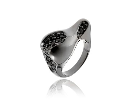 MCL Design Black Spinel Stacking Ring For Cheap