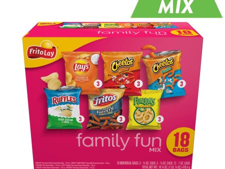 Family Fun Mix Variety Pack Snack Chips, 18 Count Multipack on Sale