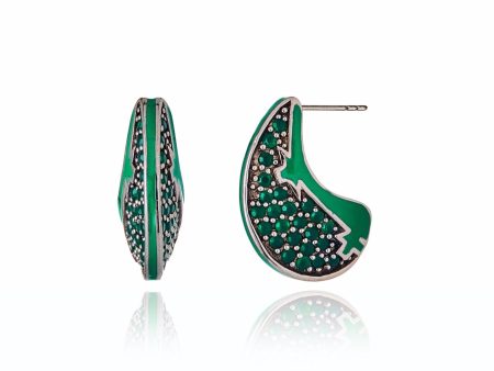 Sterling Silver Statement Earrings With Spearmint Enamel & Green Agate Online Hot Sale