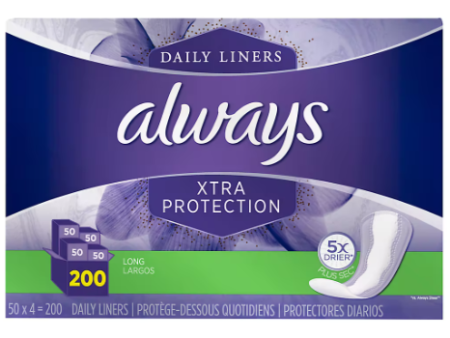 Always Xtra Protection Pantiliners, 200 ct. Hot on Sale