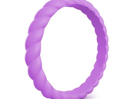 Braided Stackable Silicone Ring - Pearlescent Purple on Sale