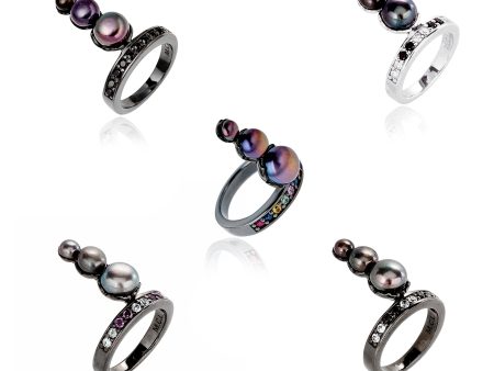 MCL Design Black Pearl Stacking Ring For Cheap