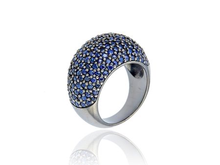 MCL Design Sterling Silver Stack Ring With Blue Sapphires Sale