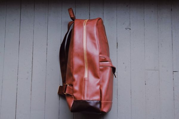 Brown Faux Leather Backpack on Sale