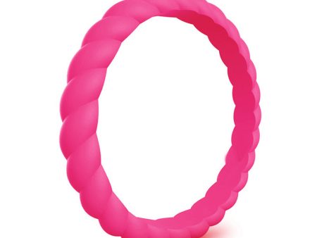 Braided Stackable Silicone Ring - Peak Pink Online now