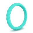 Braided Stackable Silicone Ring - Tidal Turquoise For Discount