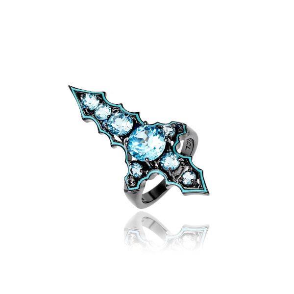 MCL Design Ice Sapphire & Blue Topaz Stacking Ring Online