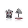 MCL Design Dog Cufflinks with True Red Enamel & Red Sapphires Supply