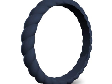 Braided Stackable Silicone Ring - Midnight Blue Supply