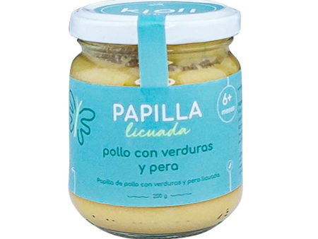 Papilla licuada pollo, verduras y pera Kigli 200g For Sale