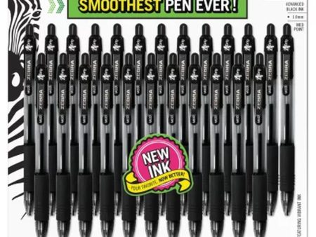 Zebra - Z-Grip Retractable Ballpoint Pen, Black Ink, Medium - 24 Pack For Discount